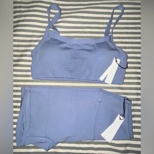 Paragon Fitwear Reluna Sculptseam Plus Short 5” + Multifit Bra in Bluebird Sz M